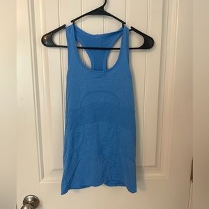 Blue Lululemon swiftly tech tank top